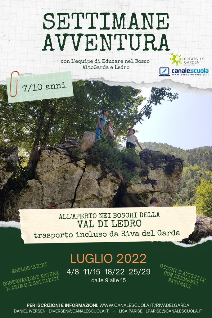 canalescuola settimane dell avventura 2022 Ledro e Riva del Garda